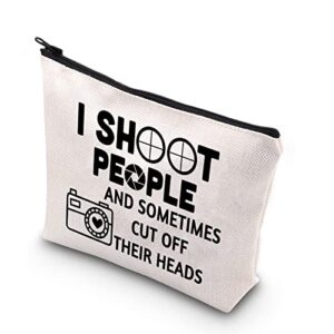 bdpwss photographer makeup bag i shoot people and sometimes cut off their heads funny photography gift for camera lover (sometimes cut off)