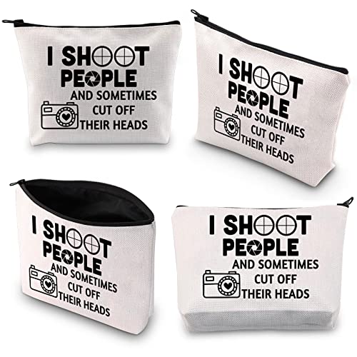 BDPWSS Photographer Makeup Bag I Shoot People And Sometimes Cut Off Their Heads Funny Photography Gift For Camera Lover (Sometimes cut off)