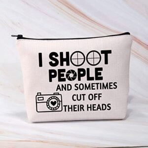 BDPWSS Photographer Makeup Bag I Shoot People And Sometimes Cut Off Their Heads Funny Photography Gift For Camera Lover (Sometimes cut off)