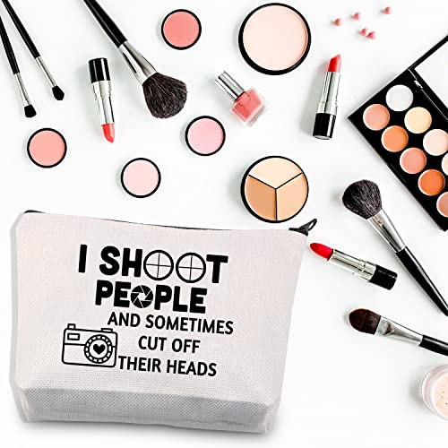 BDPWSS Photographer Makeup Bag I Shoot People And Sometimes Cut Off Their Heads Funny Photography Gift For Camera Lover (Sometimes cut off)