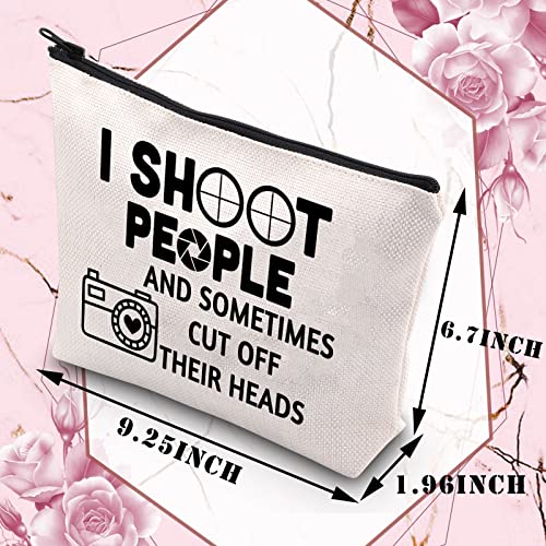 BDPWSS Photographer Makeup Bag I Shoot People And Sometimes Cut Off Their Heads Funny Photography Gift For Camera Lover (Sometimes cut off)