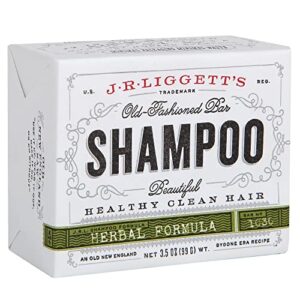 j·r·liggett’s all-natural shampoo bar, herbal formula – supports strong and healthy hair – nourish follicles with antioxidants and vitamins – detergent and sulfate-free, one 3.5 ounce bar