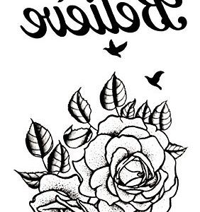 rose believe word temporary tattoo stocking stuffing