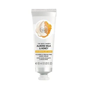 the body shop almond milk & honey hand & cream – moisturizes and protects sensitive skin – 3.3 oz