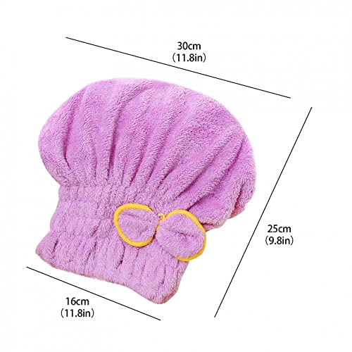 Hair Drying Towel Wrap, Coral Fleece Dry Hair Cap for Women and Men, Fast Drying Hair Turban Soft, No Frizz Hair Wrap Towels for Women Wet Hair, Curly, Longer, Thicker Hair