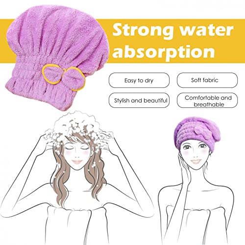 Hair Drying Towel Wrap, Coral Fleece Dry Hair Cap for Women and Men, Fast Drying Hair Turban Soft, No Frizz Hair Wrap Towels for Women Wet Hair, Curly, Longer, Thicker Hair