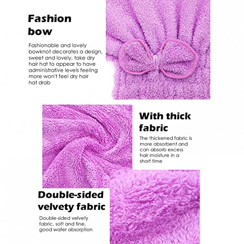 Hair Drying Towel Wrap, Coral Fleece Dry Hair Cap for Women and Men, Fast Drying Hair Turban Soft, No Frizz Hair Wrap Towels for Women Wet Hair, Curly, Longer, Thicker Hair