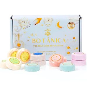 shower steamers gift set – shower bombs aromatherapy, variety pack of 12 shower tablets with essential oils, spa gifts for mom, shower gifts for women, made in usa by atma botanica