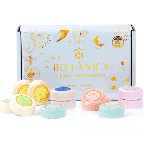 Shower Steamers Gift Set - Shower Bombs Aromatherapy, Variety Pack of 12 Shower Tablets with Essential Oils, Spa Gifts for Mom, Shower Gifts for Women, Made in USA by Atma Botanica