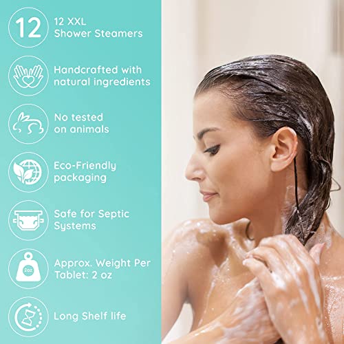 Shower Steamers Gift Set - Shower Bombs Aromatherapy, Variety Pack of 12 Shower Tablets with Essential Oils, Spa Gifts for Mom, Shower Gifts for Women, Made in USA by Atma Botanica