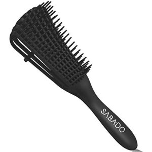 detangling brush for afro america/african hair, textured 3a to 4c kinky wavy/coily/wet/dry/oil/thick/long/curly hair detangler (black)