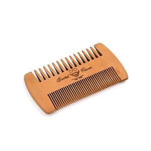 Menesia Wooden Beard Comb & Durable Case for Men Beard, Fine & Coarse Teeth, Men's Wood Pocket Comb for Beards & Mustaches & Hair,Brown Deer Design