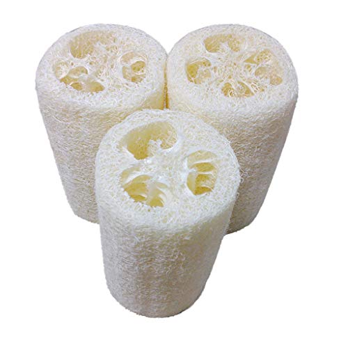 vmree Premium Natural Egyptian Shower Loofah Sponge, Large Exfoliating Shower Loofa Body Scrubbers Buff Away Dead Skin, Natural Bath and Body Sponge, Loofah Back Scrubber (5PCS, White)