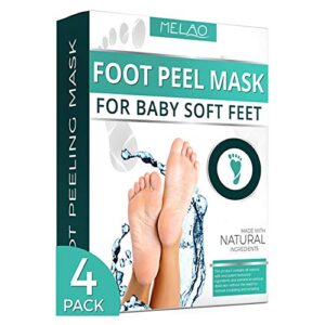 i peel good! this 4-pair foot mask provides an at-home pampering spa experience to intensely moisturize, repair and soften rough and dry feet. the foot mask penetrates deeply to heal and hydrate dry cracked skin, restoring your skin’s natural moisture bal