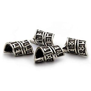 viking rune beard bead coil set (4-pack) – norse rings for hair, dreads & beards