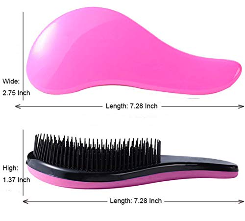 2-Pack Detangler Hair Brush for Kids & Adult - Detangling Hairbrush for Curly Straight Natural Hair Black Rosered