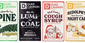 Duke Cannon Supply Co. Six Big Ass Bricks of Holiday Soap Bars Bundle for Men (Mall Santa's Cough Syrup, Rudolph's Night Cap, Lump of Coal, Frothy, Cut Pine, All Brandy Eggnog) 10 oz (Variety 6 Pack)