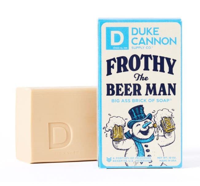 Duke Cannon Supply Co. Six Big Ass Bricks of Holiday Soap Bars Bundle for Men (Mall Santa's Cough Syrup, Rudolph's Night Cap, Lump of Coal, Frothy, Cut Pine, All Brandy Eggnog) 10 oz (Variety 6 Pack)