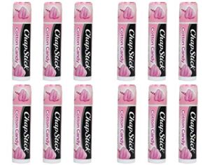 chapstick (12) stick cotton candy flavored lip balm (12)