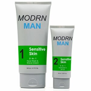 modrn man daily skin care kit for men with sensitive skin | men’s face wash | men’s face moisturizer | fragrance free | 45 day supply