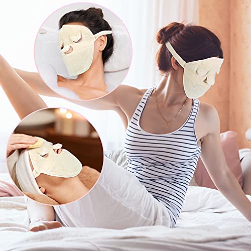 2 Pieces Towel Mask Reusable Face Towel Mask Facial Steamer Towel Moisturizing Towel Mask Beauty Skin Care Mask for Women Girls