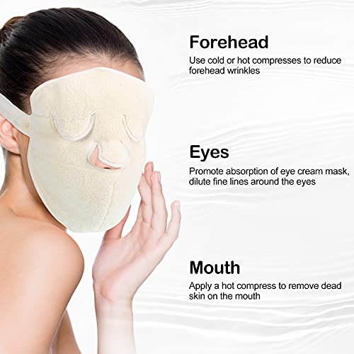 2 Pieces Towel Mask Reusable Face Towel Mask Facial Steamer Towel Moisturizing Towel Mask Beauty Skin Care Mask for Women Girls