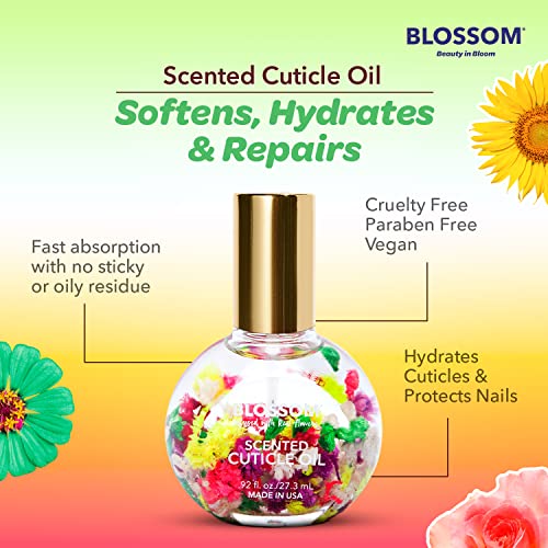 Blossom Hydrating, Moisturizing, Strengthening, Scented Cuticle Oil, Infused with Real Flowers, Made in USA, 0.92 fl. oz, Cherry