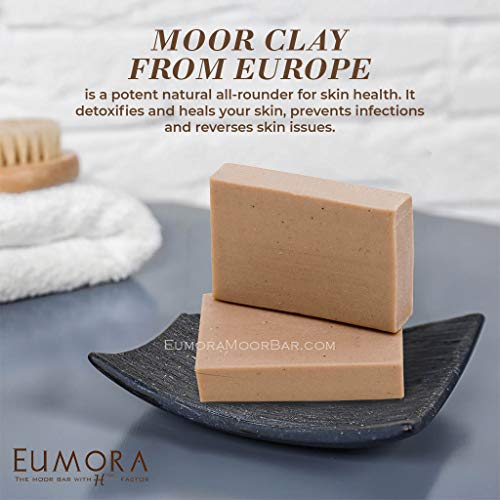 Eumora Classic egA Bar (Box of 4), Facial Cleansing Moor Clay Soap. Organic Face Wash for Anti-Ageing, Wrinkles, Fine Lines, Lifting, Firming. All Natural SLS-Free Face Detox Cleanser for Men, Women.