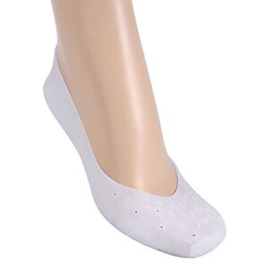1pair silicone socks, silicone gel moisturizing socks foot care protector gel heel socks anti slip cracked skin care repair dry cracked heel and reduce pains for women men(l)