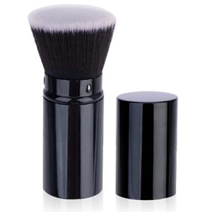 unimeix retractable kabuki makeup brushes foundation brush travel face kabuki makeup brush for liquid, cream and flawless powder cosmetics