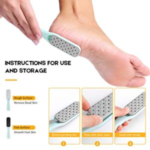 Pedicure Foot File Tools Kit - Professional Feet Corns Callus Remover Shaver Hard Dead Skin Removal Double-sided Home Professional Wet Dry Use Best Gift for Family Friends Men Women Foot Care Set