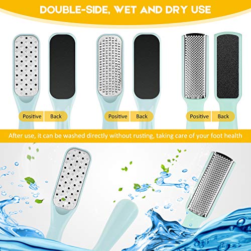 Pedicure Foot File Tools Kit - Professional Feet Corns Callus Remover Shaver Hard Dead Skin Removal Double-sided Home Professional Wet Dry Use Best Gift for Family Friends Men Women Foot Care Set