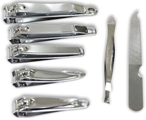 hawk 7 piece cosmetology set with nail clippers, cleaner, file and tweezers – b8506-yw