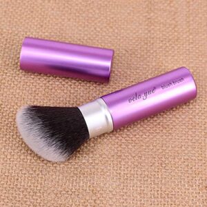 Vela.Yue Retractable Angled Face Powder Blush Bronzer Travel Kabuki Makeup Brush