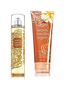 bath & body works warm vanilla sugar gift set – body cream & fragrance mist