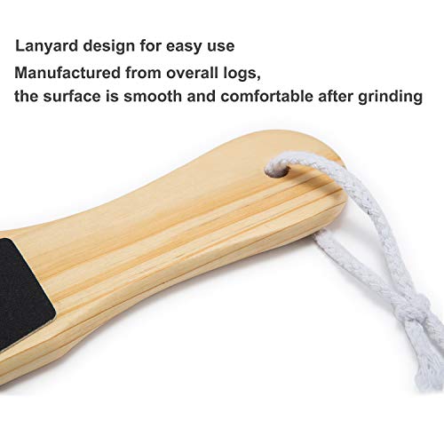 Boobeen Quality Wood Foot File - Double Sided - Foot Callus Remover for Women and Men - Foot Care Pedicure Metal Surface Tool to Remove Hard Skin