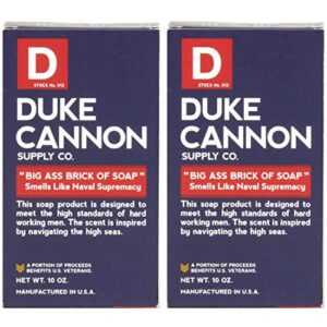 duke cannon naval supremacy big brick of bar soap for men (pack of 2)