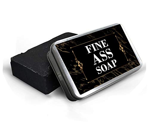 Fine Ass Soap - Novelty Bath Soap for Men and Women - Black soap, Handcrafted, Made in the USA, Contains activated charcoal