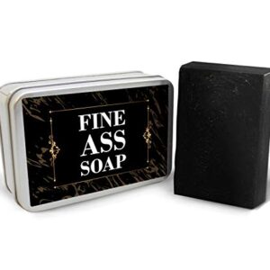 Fine Ass Soap - Novelty Bath Soap for Men and Women - Black soap, Handcrafted, Made in the USA, Contains activated charcoal