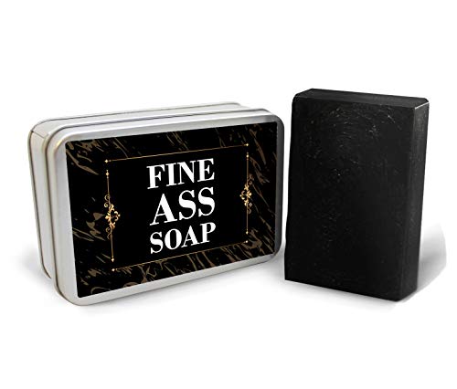 Fine Ass Soap - Novelty Bath Soap for Men and Women - Black soap, Handcrafted, Made in the USA, Contains activated charcoal