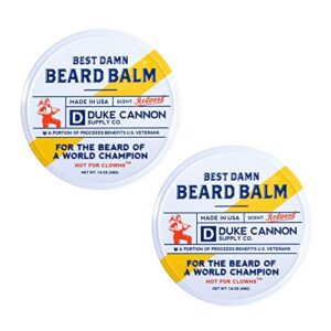 duke cannon supply co. best beard balm, redwood scent, 1.6oz (2 pack)