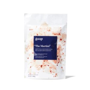goop “the martini” bath soak | relieves stress & relaxes the neck & shoulders | infused with himalayan pink salt | 24 oz | paraben and silicone free