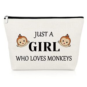 funny monkey gifts for girls makeup bag animal lover gifts for women monkey lover gifts birthday gifts for best friend sister teen cosmetic bag monkey themed gift pouch christmas thanksgiving gifts