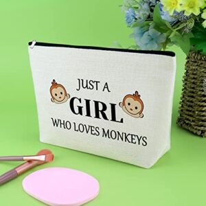 Funny Monkey Gifts for Girls Makeup Bag Animal Lover Gifts for Women Monkey Lover Gifts Birthday Gifts for Best Friend Sister Teen Cosmetic Bag Monkey Themed Gift Pouch Christmas Thanksgiving Gifts