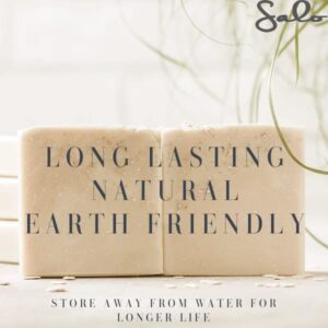 Salo Soap's Natural Womens Bar Soap Body Wash with Goat Milk Soap, Almond, Coconut Oil, Olive Oil, Shea Butter, for an all natural body wash, face soap for women and womens body soap bars.