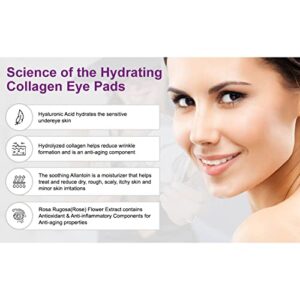 WILMA SCHUMANN Hydrating Collagen Eye Pads - 100% Pure & Natural Collagen Moisturizing Masks will Visibly Reduce Puffy Eyes, Fine Lines, Dark Circles and Wrinkles (Pack of 5 Pairs)