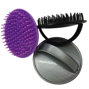 Flybloom 1Pc Shampoo Brush Comb Massage Scalp Tools Anti-Skid Hair Washing Brush for Men Women(Black)