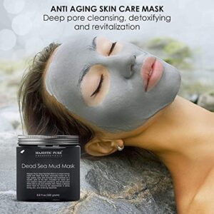 MAJESTIC PURE Dead Sea Mud Mask and 24K Gold Mask Bundle – Face and Skin Care for Women and Men