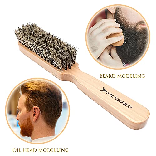 SUNBIRD Beard Brush For Men (Soft brush),Bristle brushes，Men's Beard Grooming Tools And Beard Styling Daily Care