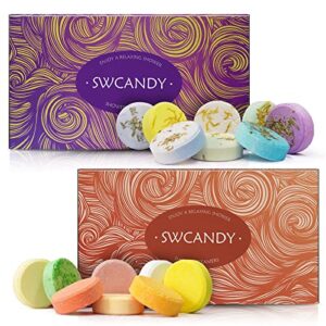 Aromatherapy Shower Steamers Christmas Gifts Set Lavender - Swcandy 8 Pcs Bath Bombs Gifts for Women, Shower Bombs with Essential Oils Relaxation Gifts for Home SPA, Melts for Women Who Has Everything